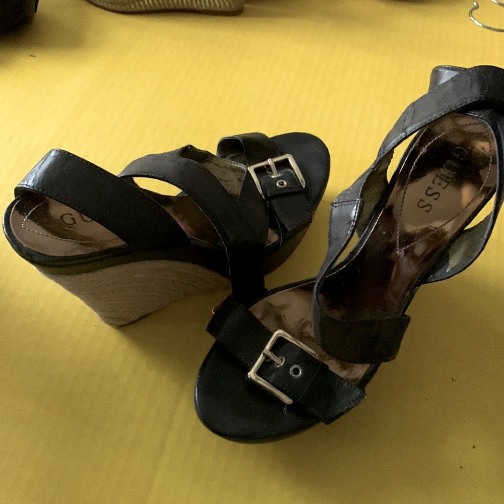 GUESS dark brown wedge